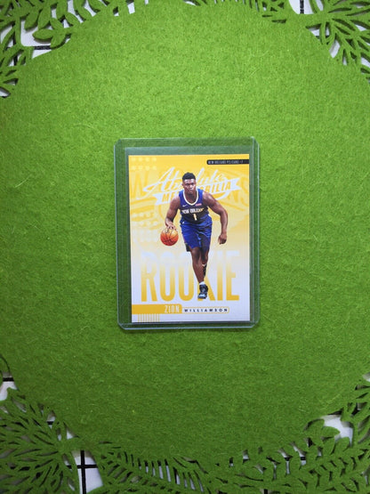 ZION WILLIAMSON ROOKIE CARD JERSEY #1 PELICANS RC 2019-20 Panini Absolute rookie