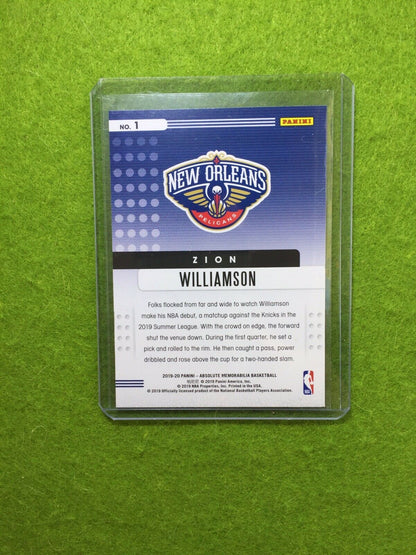 ZION WILLIAMSON ROOKIE CARD JERSEY #1 PELICANS RC 2019-20 Panini Absolute rookie