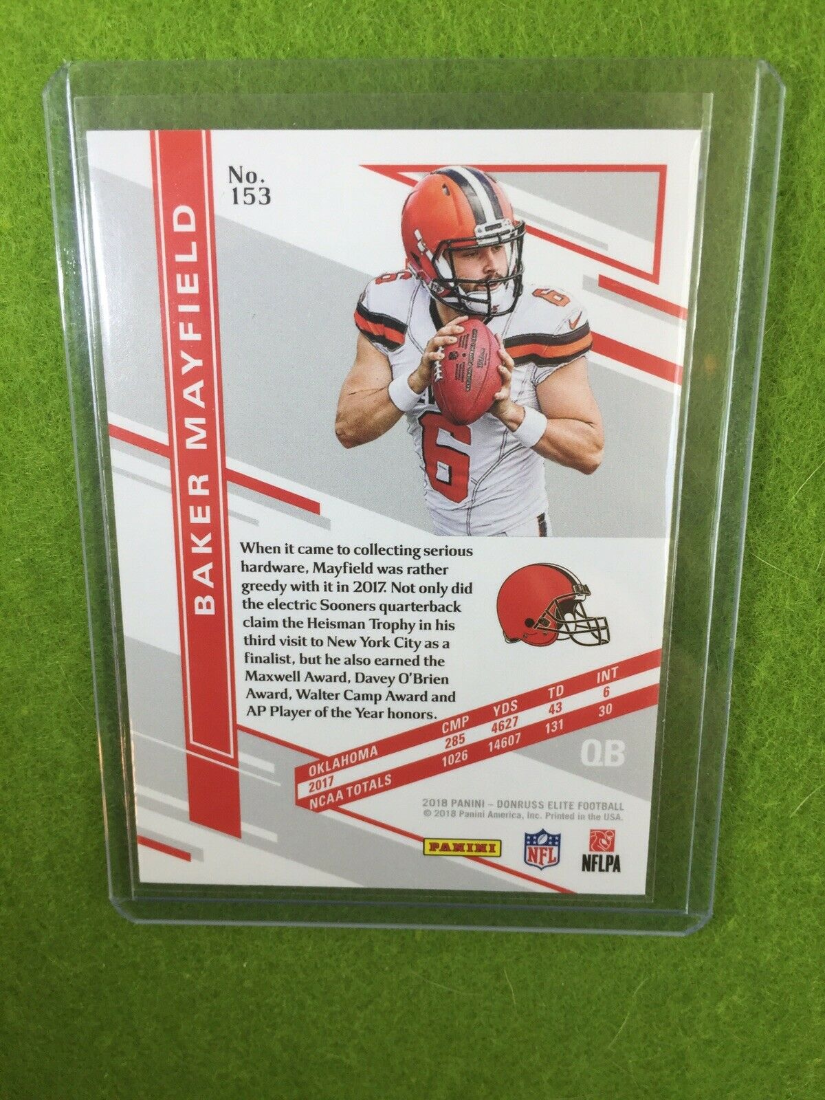 BAKER MAYFIELD ROOKIE CARD PRIZM RC REFRACTOR BROWNS 2018 Donruss Elite Pink SSP