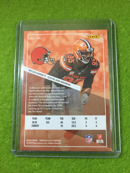 MYLES GARRETT JERSEY #95 PRIZM Baker Mayfield's DE BROWNS 2019 Donruss Elite #48