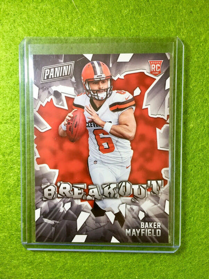 BAKER MAYFIELD ROOKIE CARD BROWNS SP RC 2018 Panini Baker Mayfield BREAKOUT #RB1