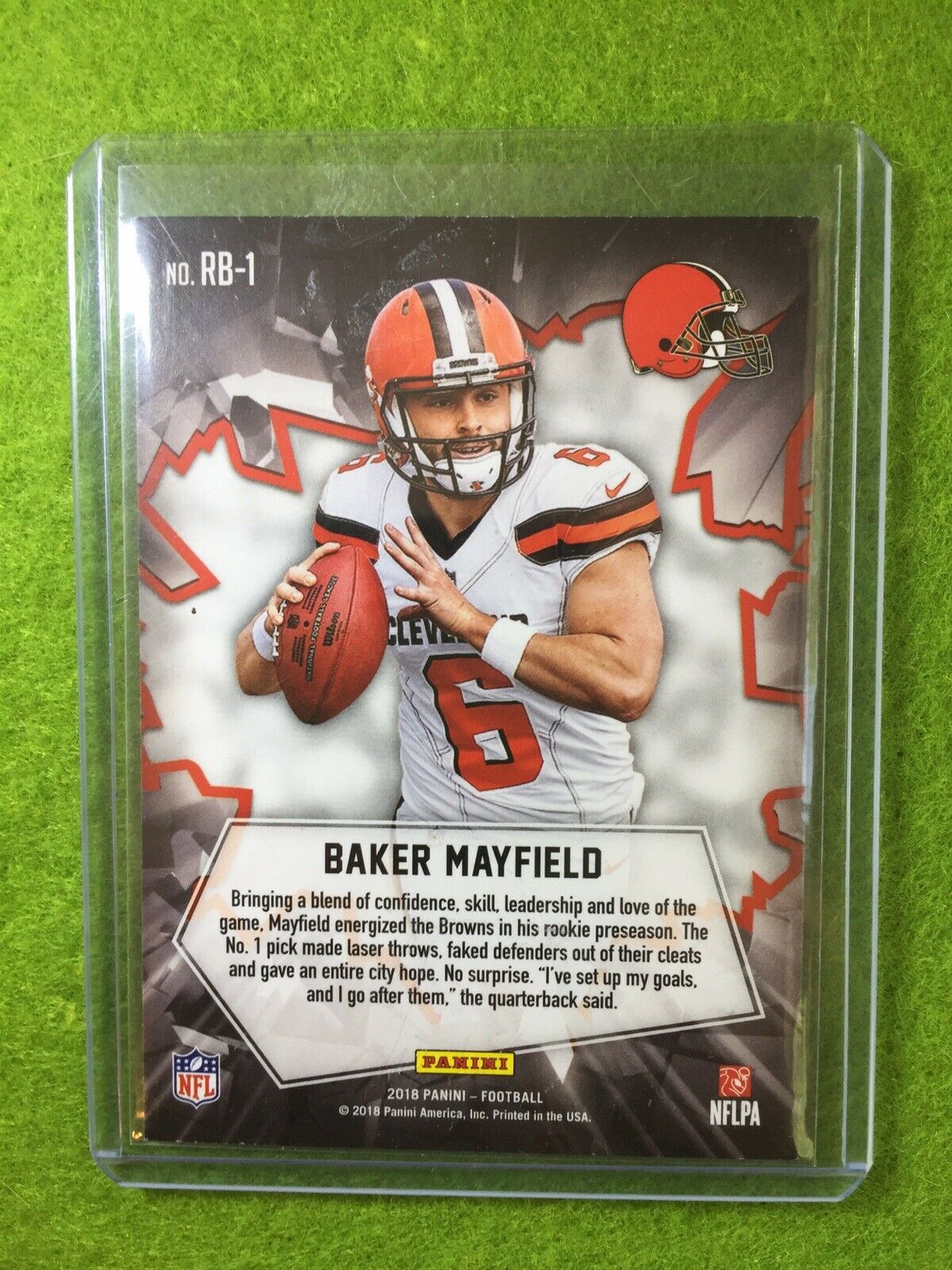 BAKER MAYFIELD ROOKIE CARD BROWNS SP RC 2018 Panini Baker Mayfield BREAKOUT #RB1