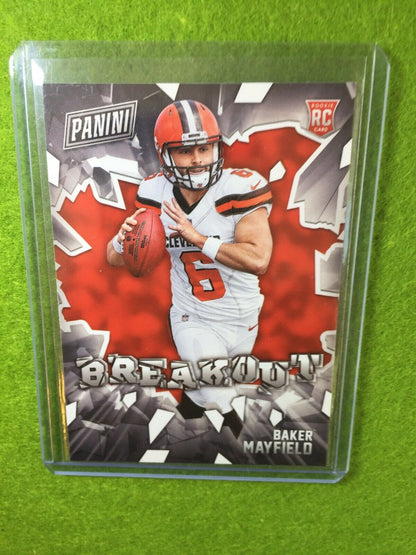 BAKER MAYFIELD ROOKIE CARD BROWNS SP RC 2018 Panini Baker Mayfield BREAKOUT #RB1