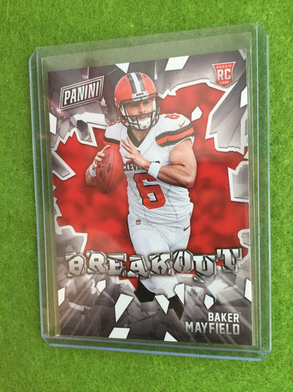 BAKER MAYFIELD ROOKIE CARD BROWNS SP RC 2018 Panini Baker Mayfield BREAKOUT #RB1