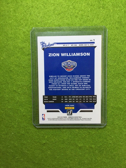 ZION WILLIAMSON ROOKIE CARD JERSEY #1 PELICANS RC 2019-20 Panini Donruss ROOKIES