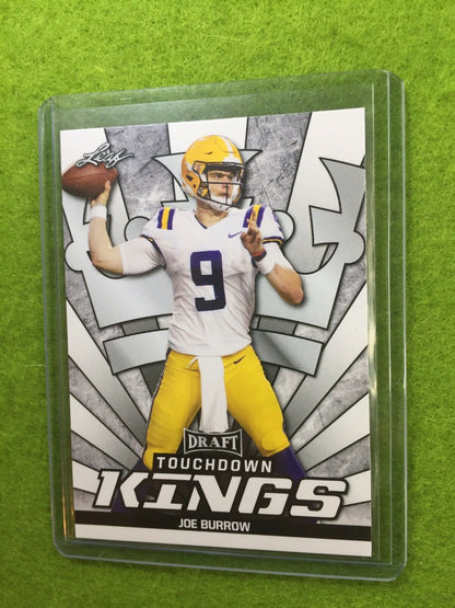 JOE BURROW RC ROOKIE CARD JERSEY#9 LSU 2020 Leaf Football TOUCHDOWN KINGS INSERT