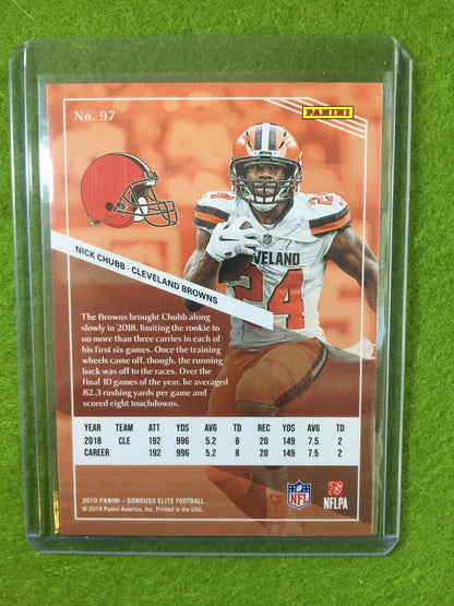 NICK CHUBB JERSEY #24 PRIZM Baker Mayfield 's RB REFRACTOR BROWNS 2019 Elite #97