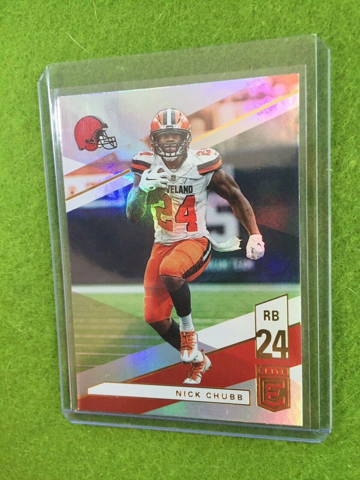 NICK CHUBB JERSEY #24 PRIZM Baker Mayfield 's RB REFRACTOR BROWNS 2019 Elite #97