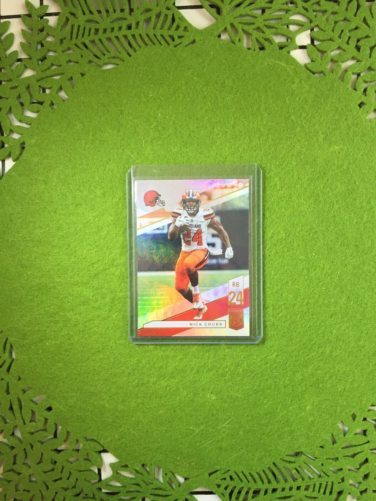 NICK CHUBB JERSEY #24 PRIZM Baker Mayfield 's RB REFRACTOR BROWNS 2019 Elite #97