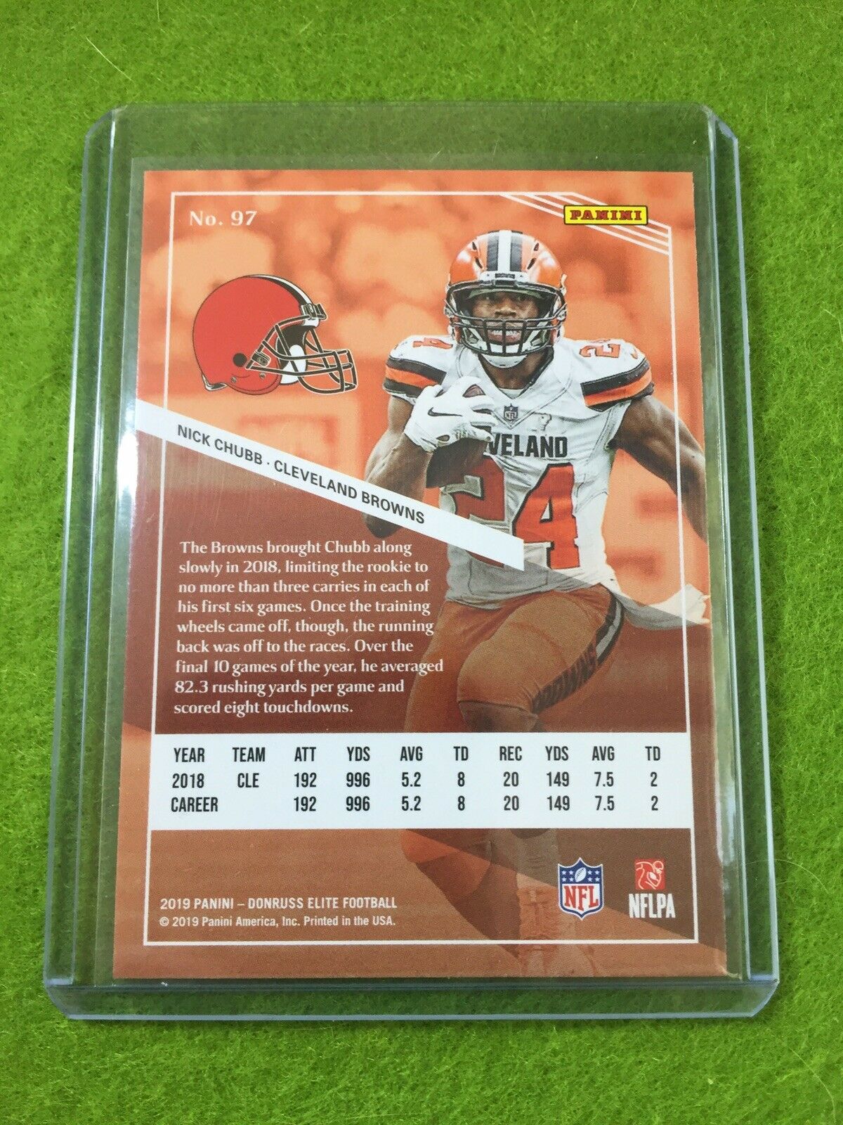 NICK CHUBB JERSEY #24 PRIZM Baker Mayfield 's RB REFRACTOR BROWNS 2019 Elite #97