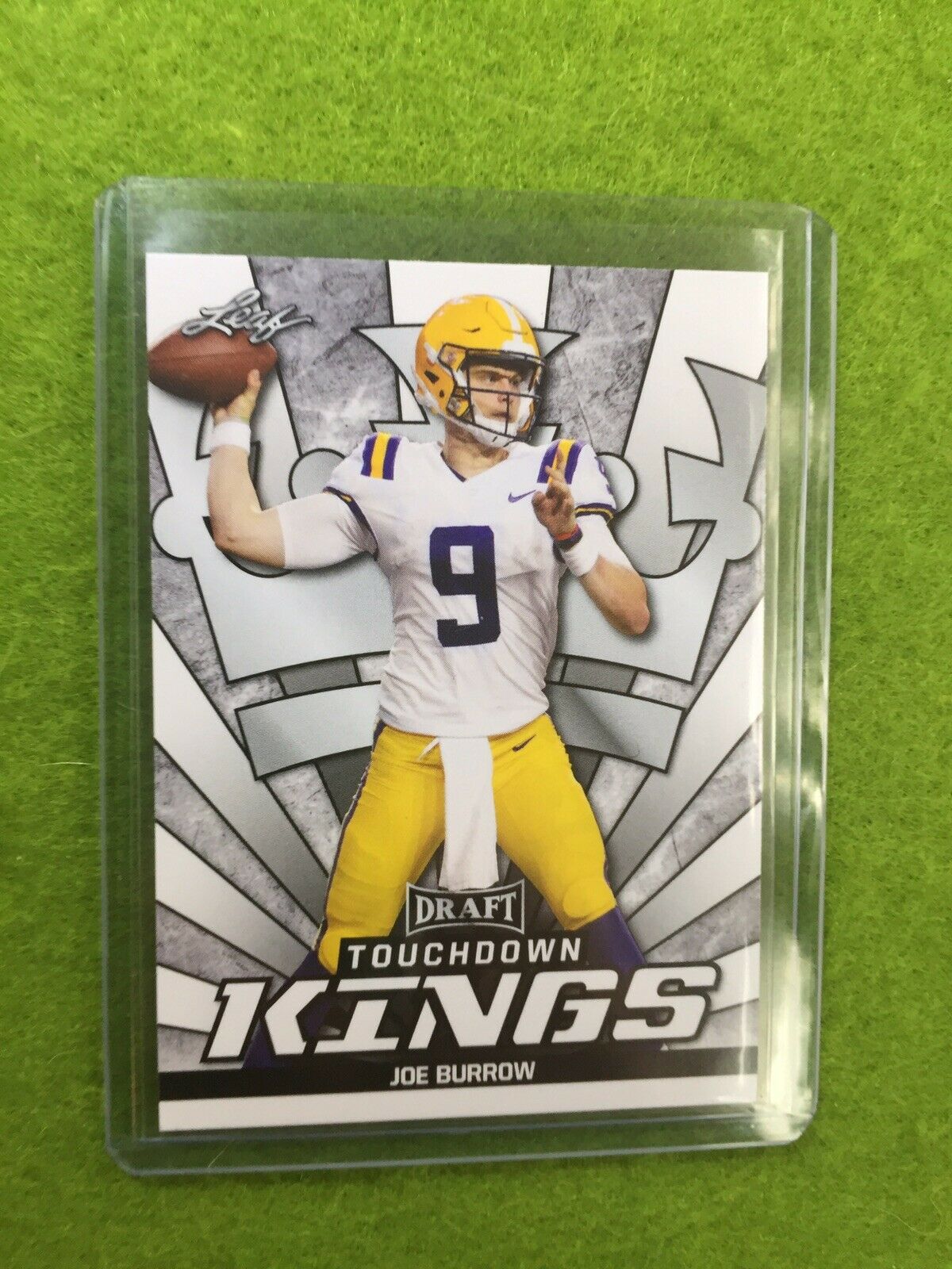 JOE BURROW RC ROOKIE CARD JERSEY#9 LSU 2020 Leaf Football TOUCHDOWN KINGS INSERT