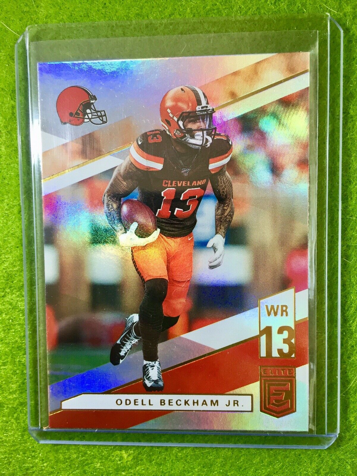 ODELL BECKHAM JR BROWNS JERSEY #13 REFRACTOR Baker Mayfield 's WR 2019 Elite #24