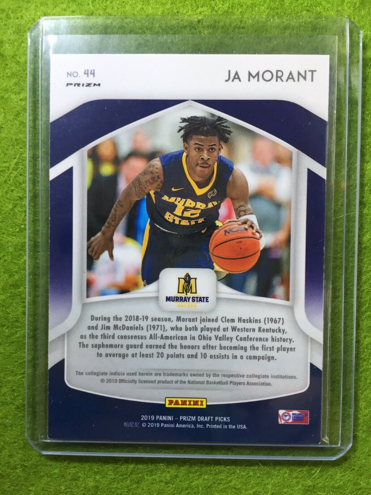 JA MORANT PRIZM ROOKIE CARD JERSEY #12 MS RC GRIZZLIES SP 2019 Prizm DP BLUE rc