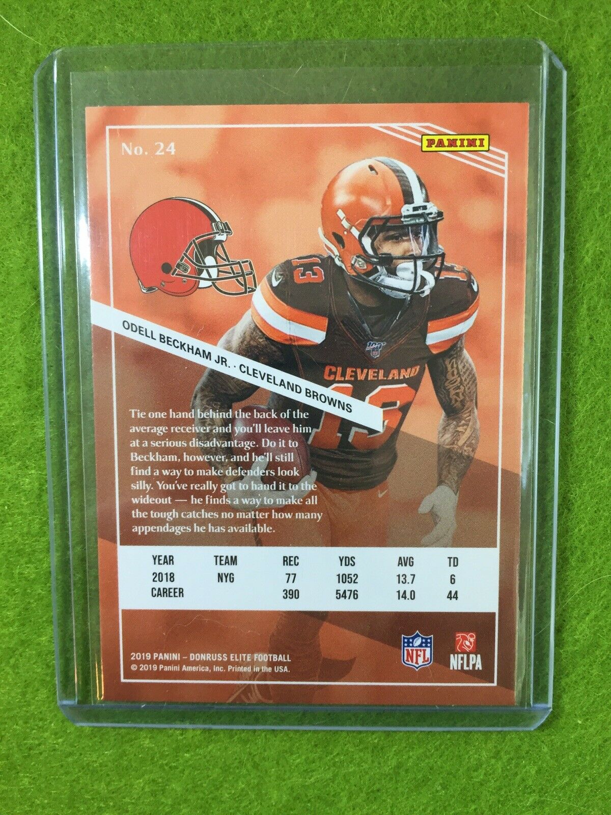 ODELL BECKHAM JR BROWNS JERSEY #13 REFRACTOR Baker Mayfield 's WR 2019 Elite #24