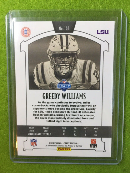 GREEDY WILLIAMS RC ROOKIE CARD Baker Mayfield's CB BROWNS 2019 Legacy #168 *LSU*