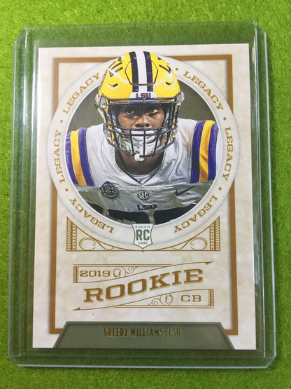 GREEDY WILLIAMS RC ROOKIE CARD Baker Mayfield's CB BROWNS 2019 Legacy #168 *LSU*