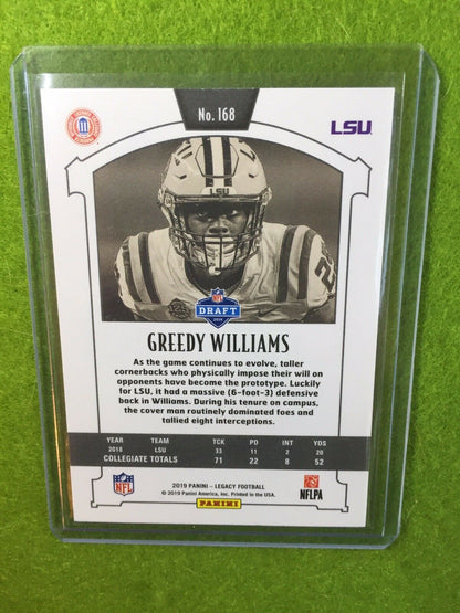 GREEDY WILLIAMS RC ROOKIE CARD Baker Mayfield's CB BROWNS 2019 Legacy #168 *LSU*