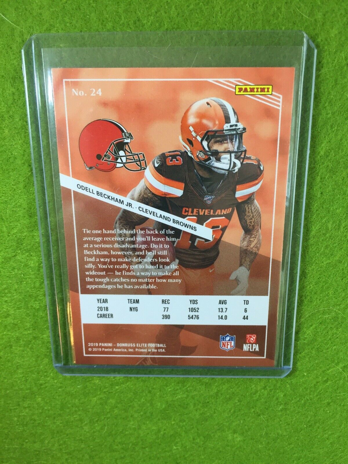 ODELL BECKHAM JR BROWNS JERSEY #13 REFRACTOR Baker Mayfield 's WR 2019 Elite #24