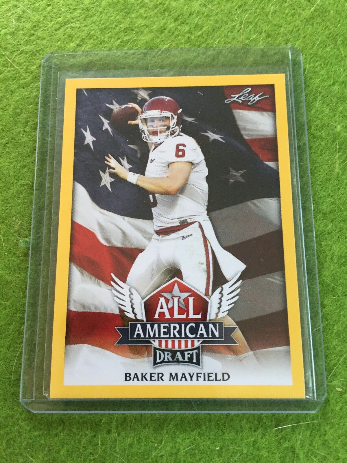 BAKER MAYFIELD ROOKIE CARD RC OKLAHOMA SOONERS BROWNS 2018 Leaf Draft GOLD #AA02