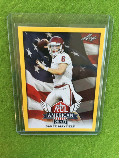 BAKER MAYFIELD ROOKIE CARD RC OKLAHOMA SOONERS BROWNS 2018 Leaf Draft GOLD #AA02