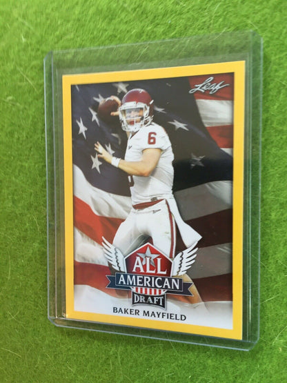 BAKER MAYFIELD ROOKIE CARD RC OKLAHOMA SOONERS BROWNS 2018 Leaf Draft GOLD #AA02