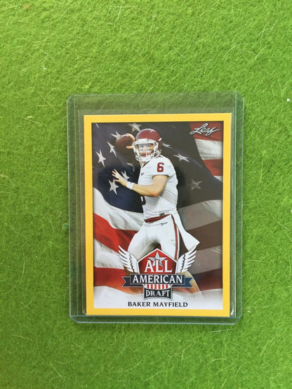 BAKER MAYFIELD ROOKIE CARD RC OKLAHOMA SOONERS BROWNS 2018 Leaf Draft GOLD #AA02