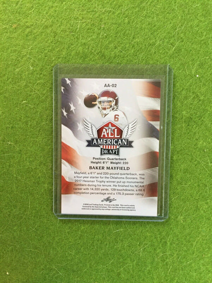 BAKER MAYFIELD ROOKIE CARD RC OKLAHOMA SOONERS BROWNS 2018 Leaf Draft GOLD #AA02