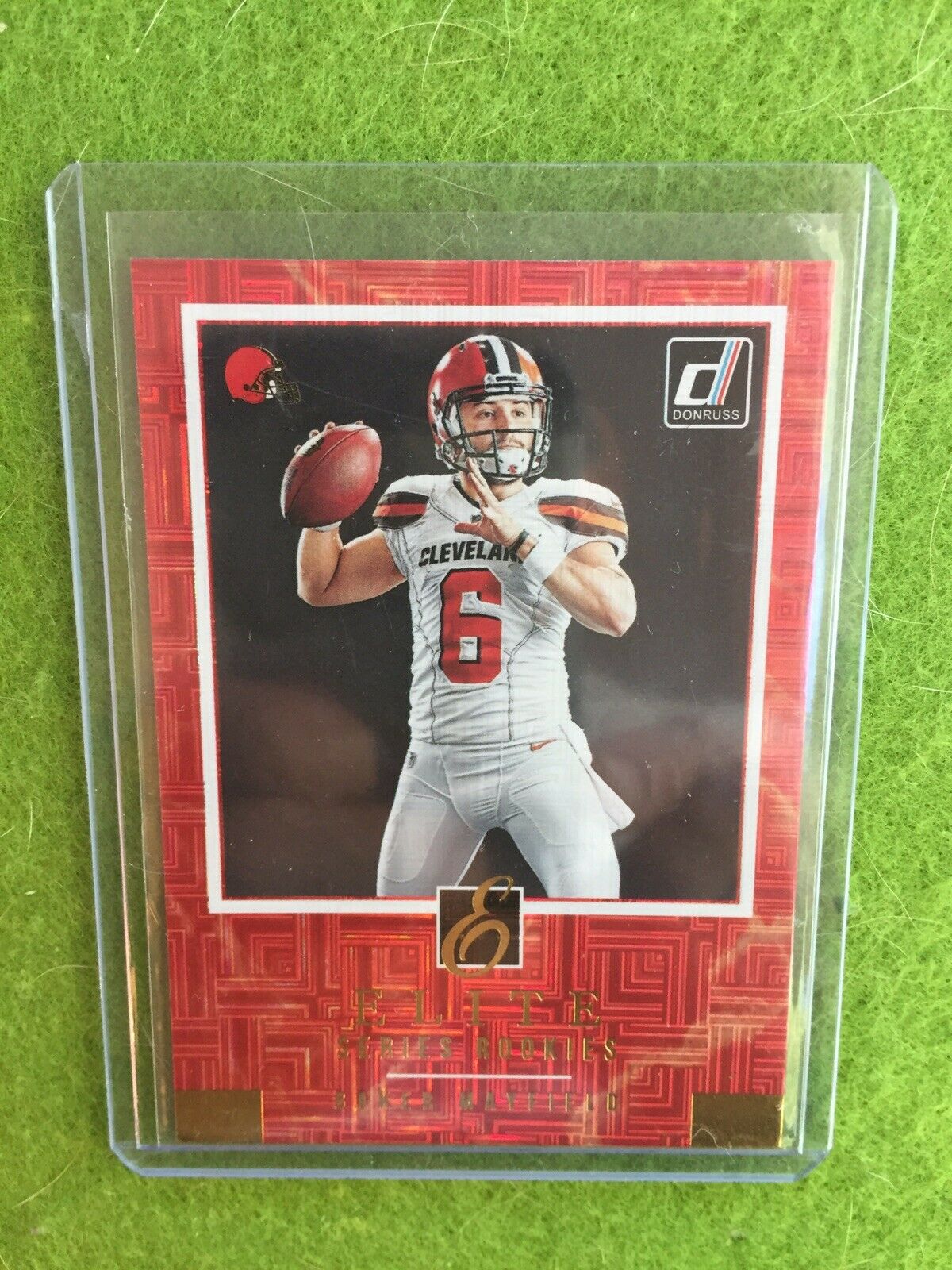 BAKER MAYFIELD ROOKIE CARD ELITE PRIZM REFRACTOR RC SP 2018 Panini Donruss ESR-3