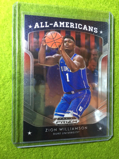 PANINI PRIZM ZION WILLIAMSON ROOKIE CARD JERSEY #1 DUKE RC PELICANS 2019 PrizmDP