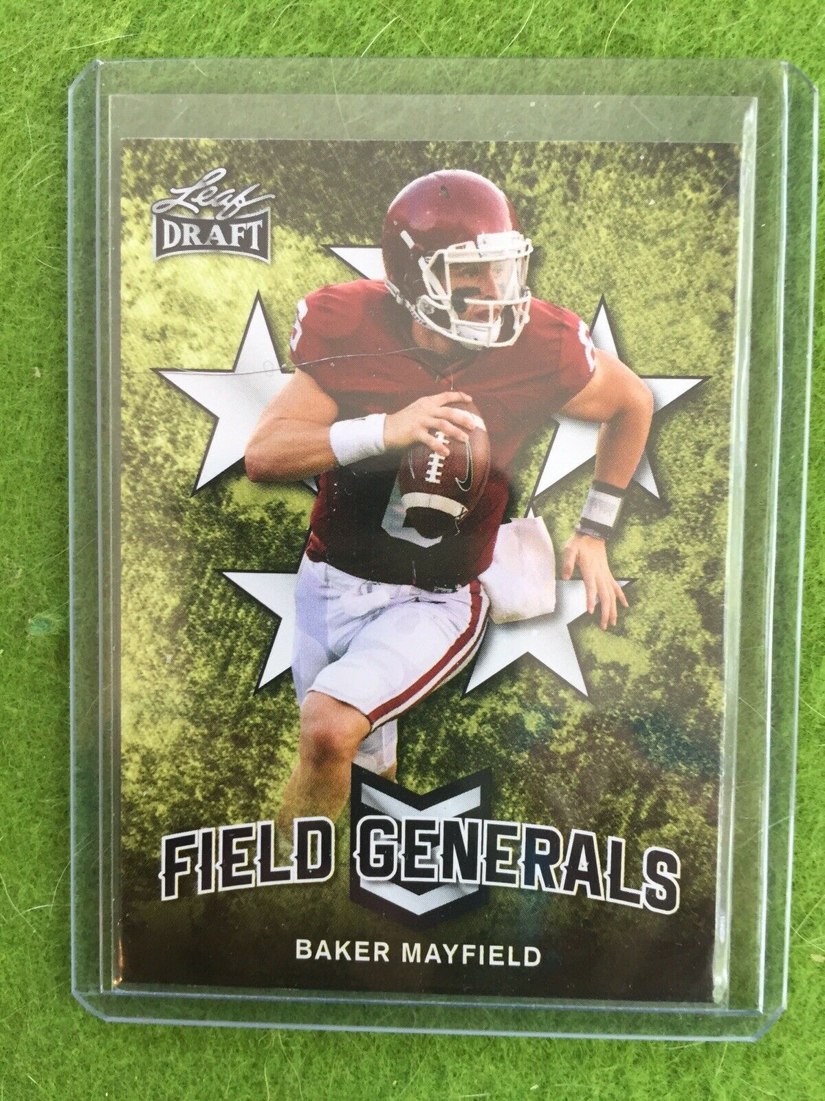 BAKER MAYFIELD ROOKIE CARD RC BROWNS JERSEY #6 OKLAHOMA 2018 Leaf Draft #FG01 SP