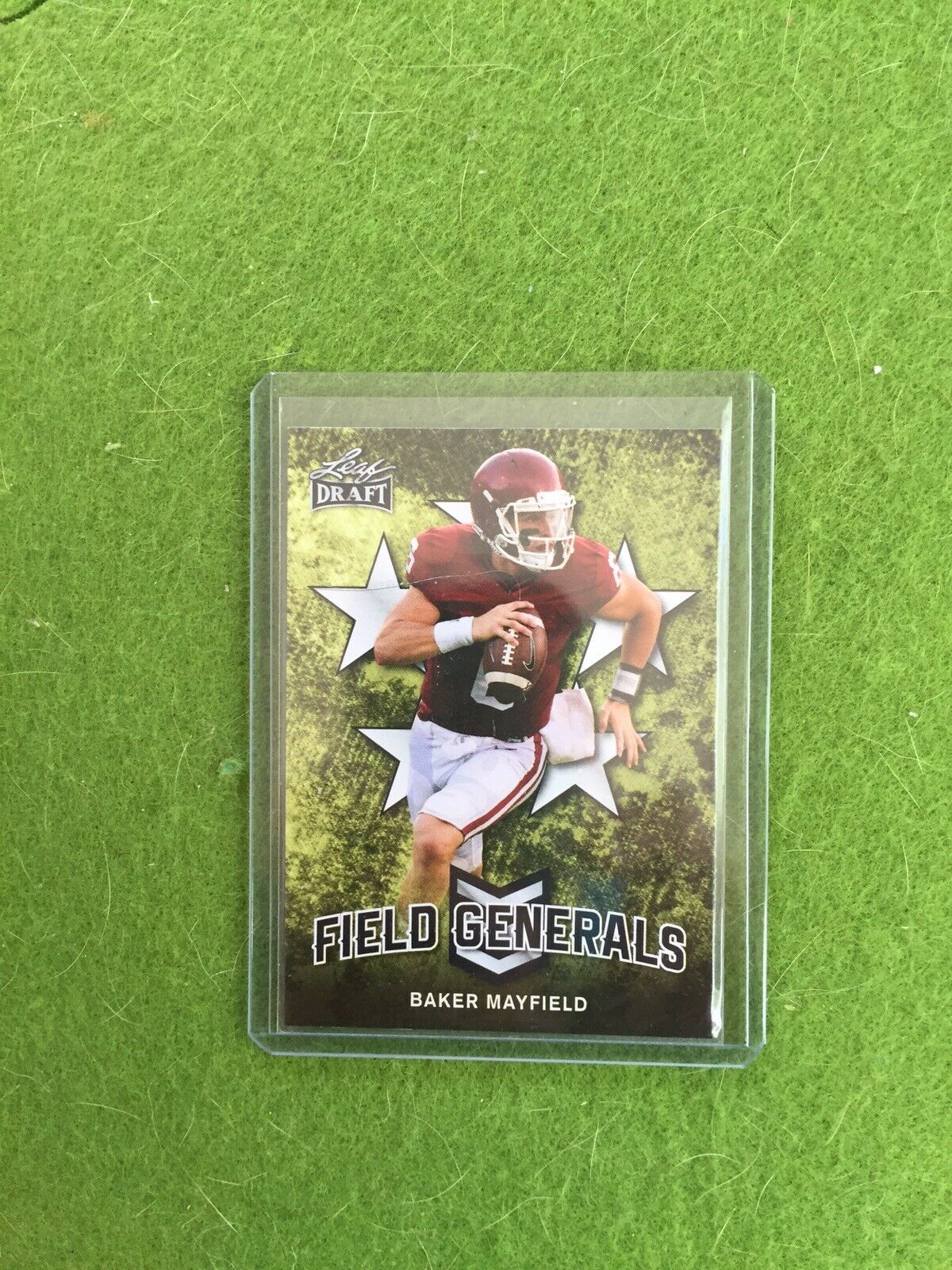 BAKER MAYFIELD ROOKIE CARD RC BROWNS JERSEY #6 OKLAHOMA 2018 Leaf Draft #FG01 SP