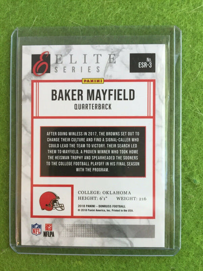 BAKER MAYFIELD ROOKIE CARD ELITE PRIZM REFRACTOR RC SP 2018 Panini Donruss ESR-3