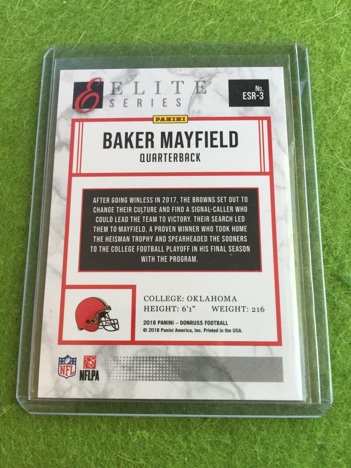 BAKER MAYFIELD ROOKIE CARD ELITE PRIZM REFRACTOR RC SP 2018 Panini Donruss ESR-3