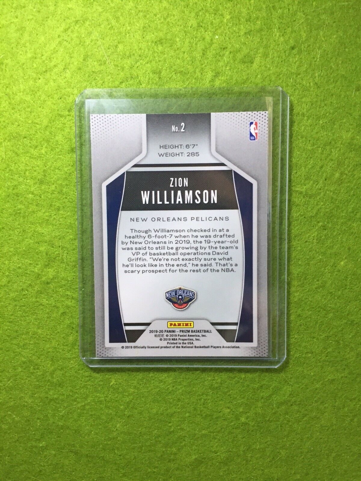 PRIZM Zion Williamson ROOKIE CARD PELICANS - 2019-20 Panini Prizm INSTANT IMPACT