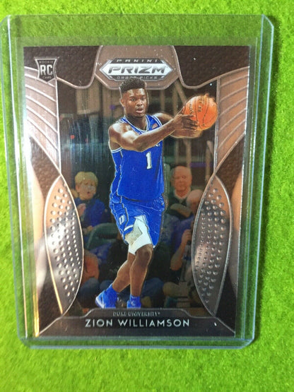 ZION WILLIAMSON PANINI PRIZM ROOKIE CARD JERSEY #1 DUKE RC PELICANS 2019 PrizmDP