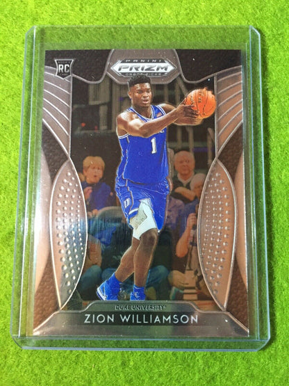 ZION WILLIAMSON PANINI PRIZM ROOKIE CARD JERSEY #1 DUKE RC PELICANS 2019 PrizmDP