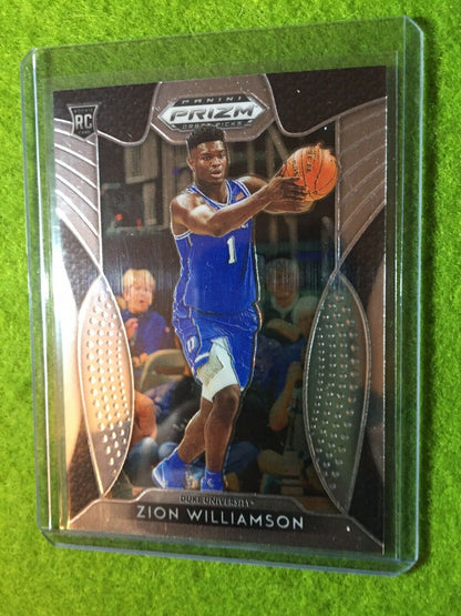 ZION WILLIAMSON PANINI PRIZM ROOKIE CARD JERSEY #1 DUKE RC PELICANS 2019 PrizmDP