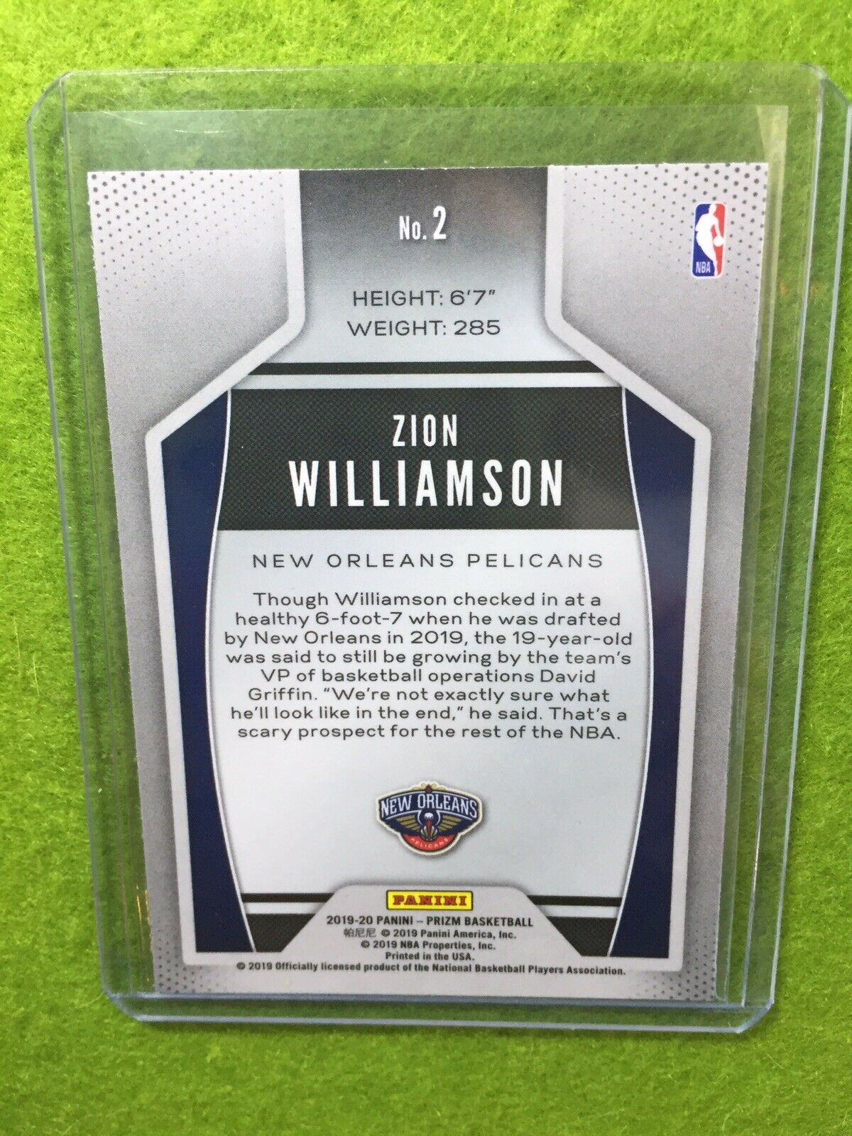 PRIZM Zion Williamson ROOKIE CARD PELICANS - 2019-20 Panini Prizm INSTANT IMPACT