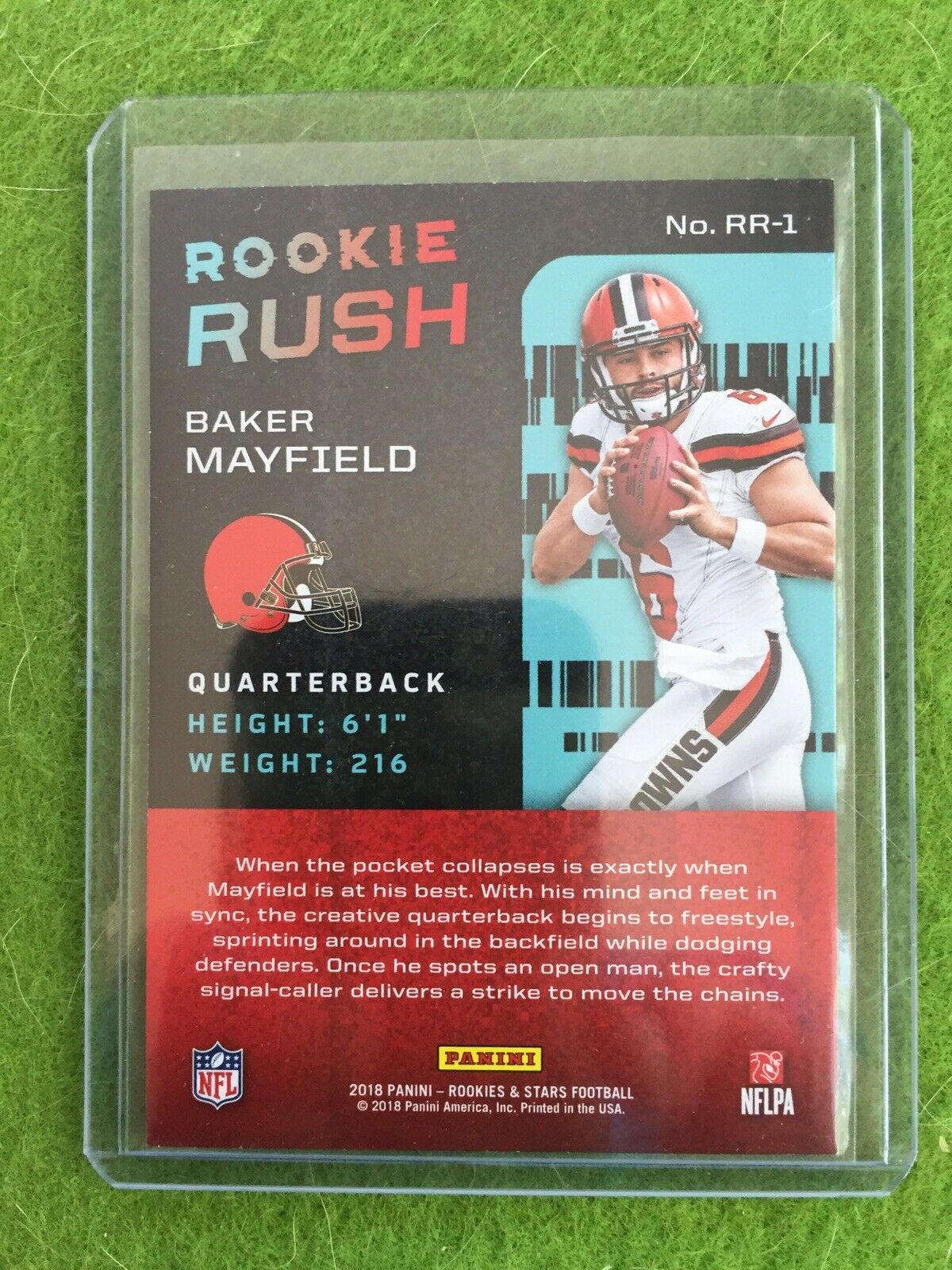 BAKER MAYFIELD ROOKIE RUSH Red Foil RC* Browns 2018 Panini ROOKIES & STARS #RR-1