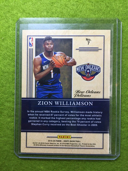 ZION WILLIAMSON ROOKIE CARD JERSEY #1 PELICANS RC 2019-20 NBA Hoops SILVER FOIL