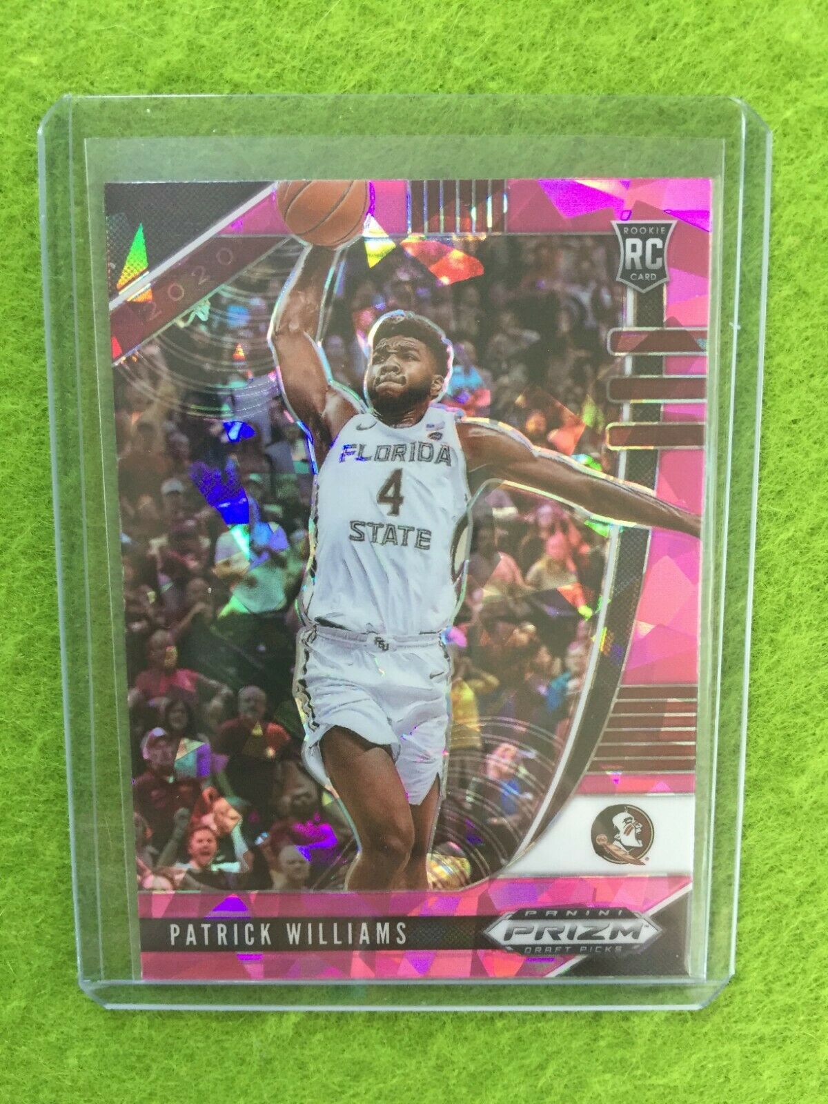 PATRICK WILLIAMS PINK ICE PRIZM ROOKIE CARD JERSEY #4 FSU RC BULLS SP 2020 Prizm