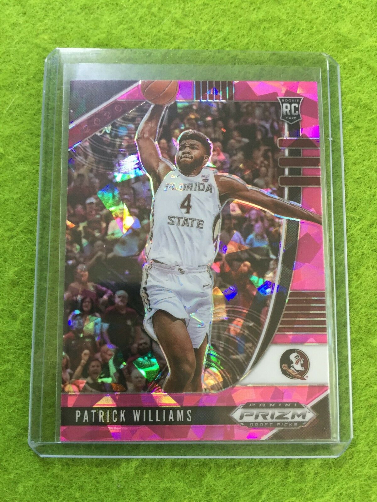 PATRICK WILLIAMS PINK ICE PRIZM ROOKIE CARD JERSEY #4 FSU RC BULLS SP 2020 Prizm