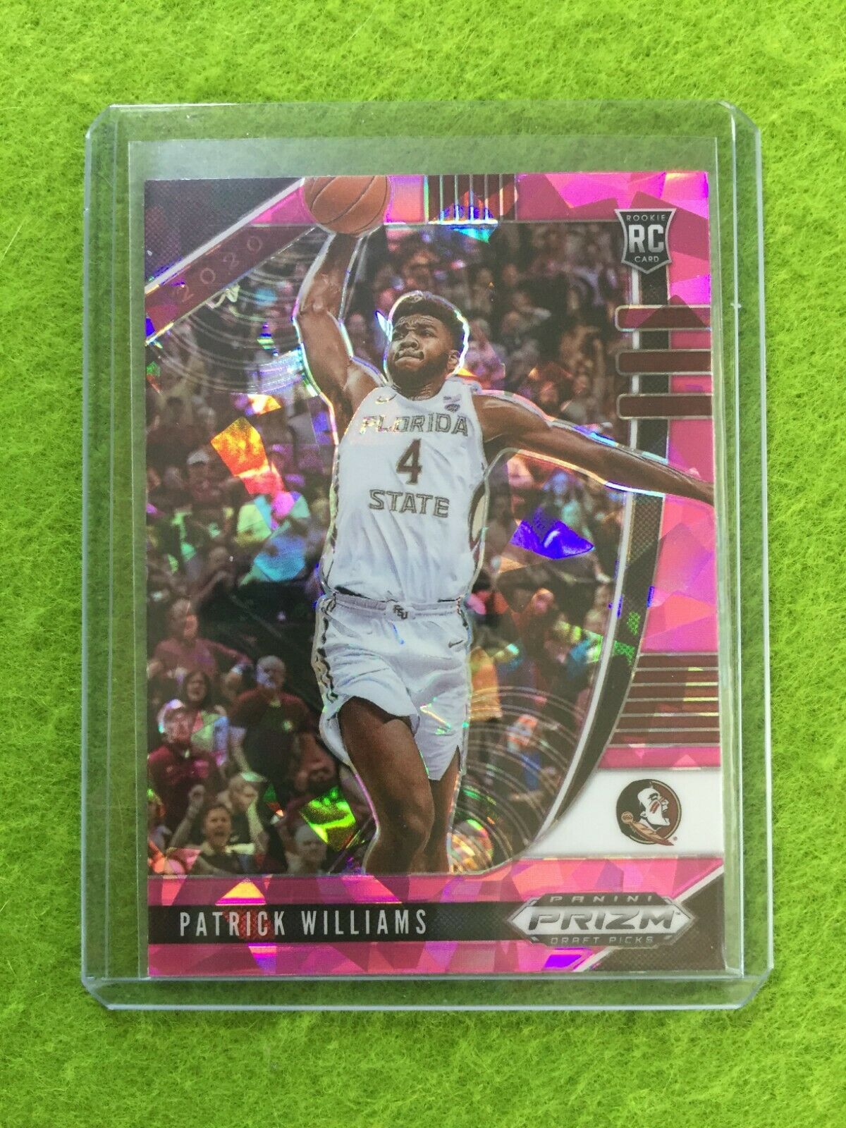 PATRICK WILLIAMS PINK ICE PRIZM ROOKIE CARD JERSEY #4 FSU RC BULLS SP 2020 Prizm