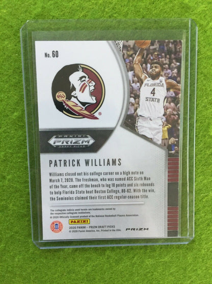 PATRICK WILLIAMS PINK ICE PRIZM ROOKIE CARD JERSEY #4 FSU RC BULLS SP 2020 Prizm