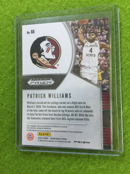 PATRICK WILLIAMS PINK ICE PRIZM ROOKIE CARD JERSEY #4 FSU RC BULLS SP 2020 Prizm