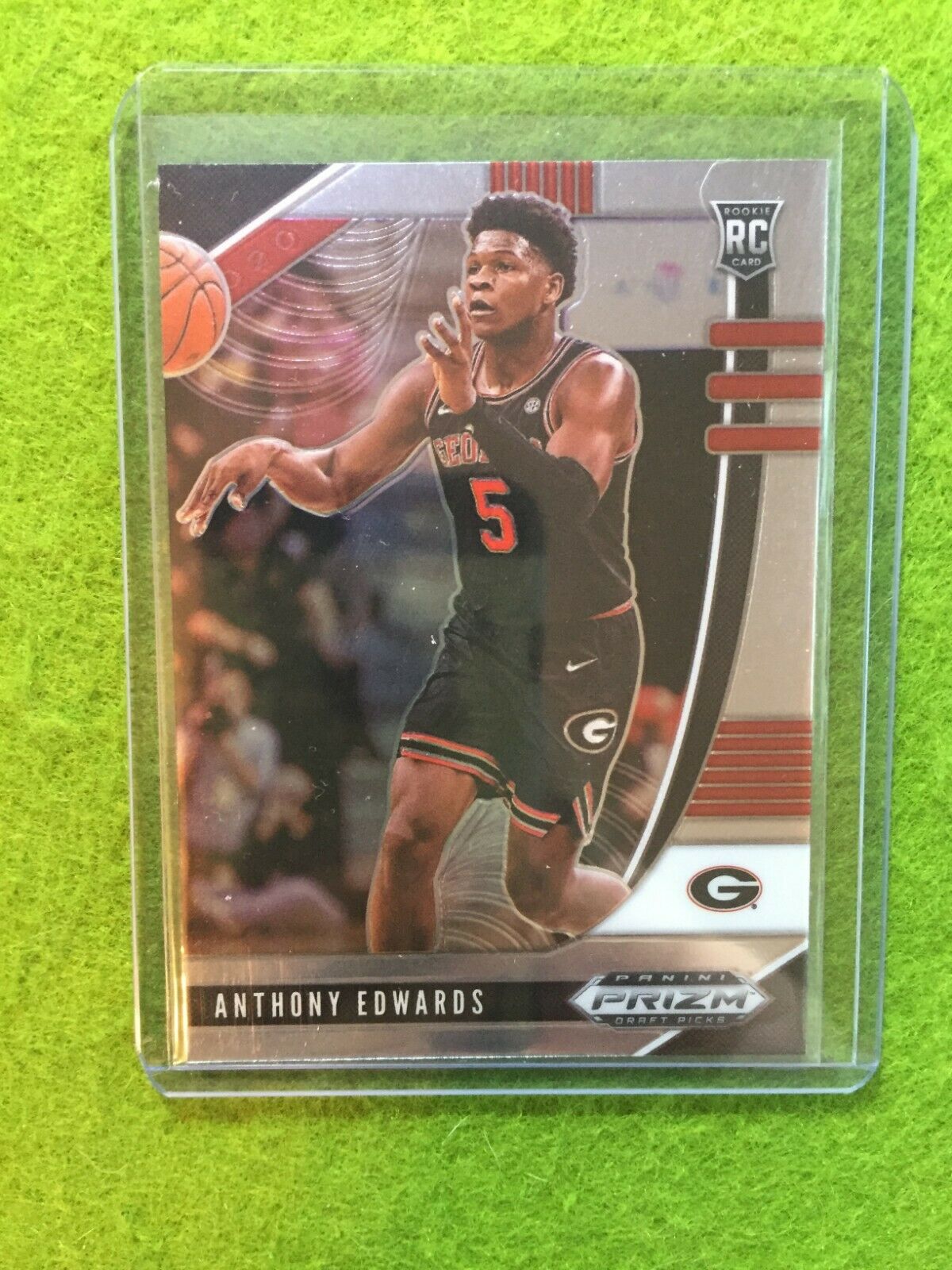 ANTHONY EDWARDS PRIZM ROOKIE CARD JERSEY #5 GEORGIA RC TIMBERWOLVES 2020 Panini