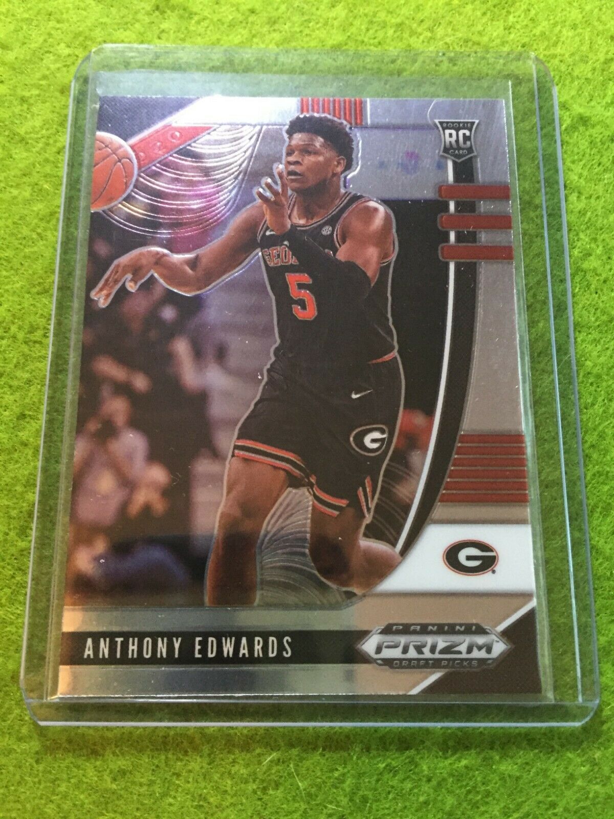 ANTHONY EDWARDS PRIZM ROOKIE CARD JERSEY #5 GEORGIA RC TIMBERWOLVES 2020 Panini