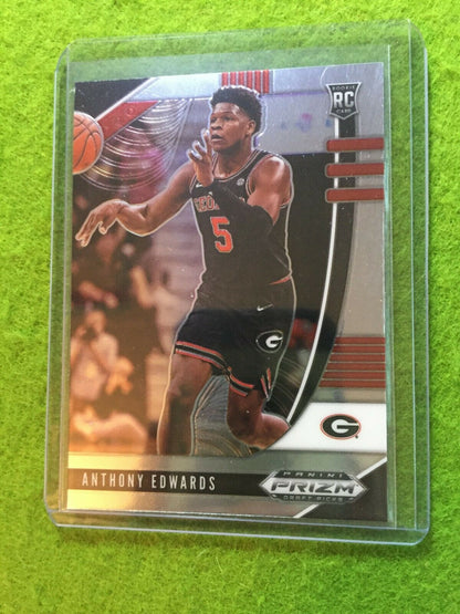 ANTHONY EDWARDS PRIZM ROOKIE CARD JERSEY #5 GEORGIA RC TIMBERWOLVES 2020 Panini