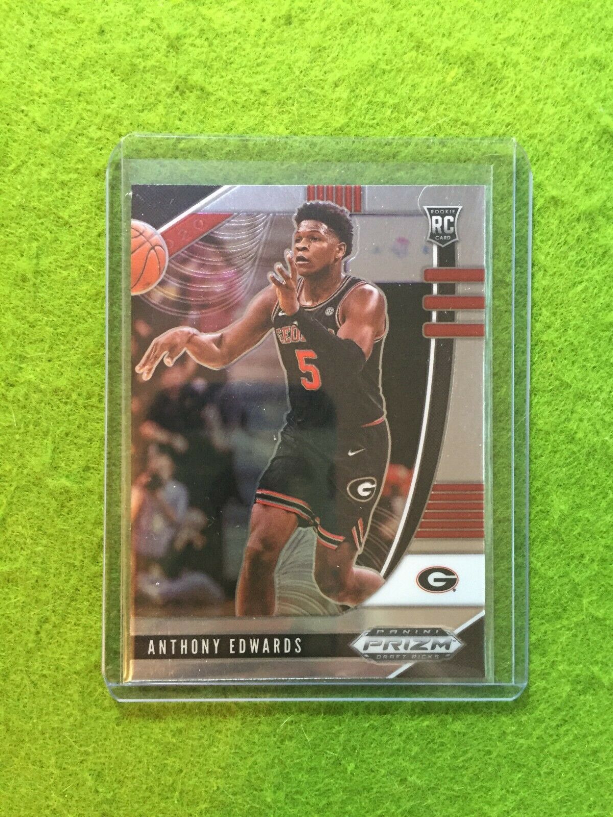 ANTHONY EDWARDS PRIZM ROOKIE CARD JERSEY #5 GEORGIA RC TIMBERWOLVES 2020 Panini