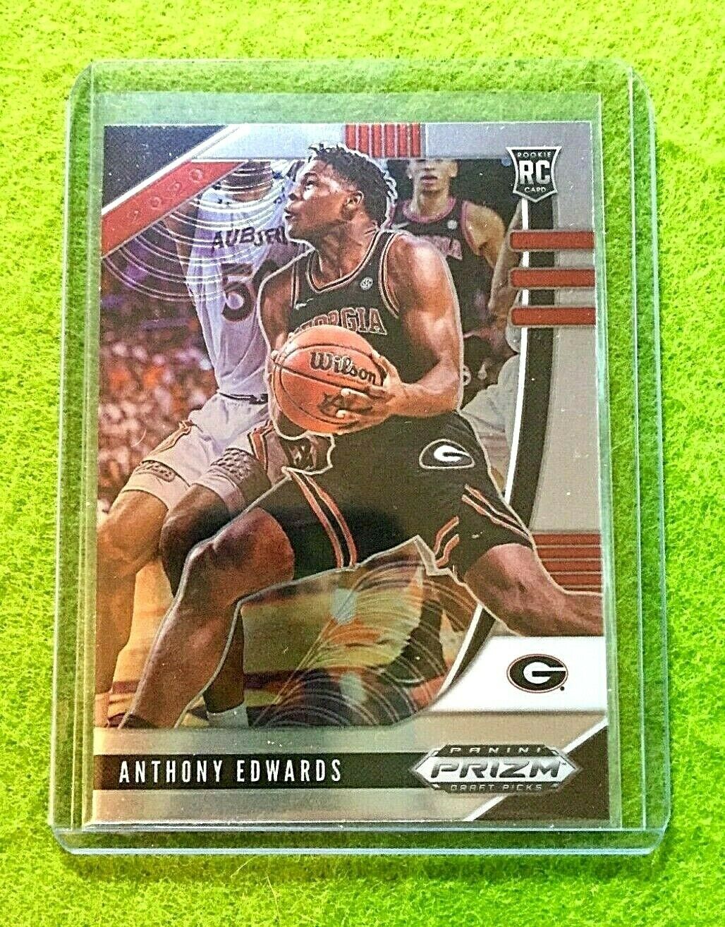 ANTHONY EDWARDS PRIZM ROOKIE CARD JERSEY #5 GEORGIA RC TIMBERWOLVES 2020 Prizm